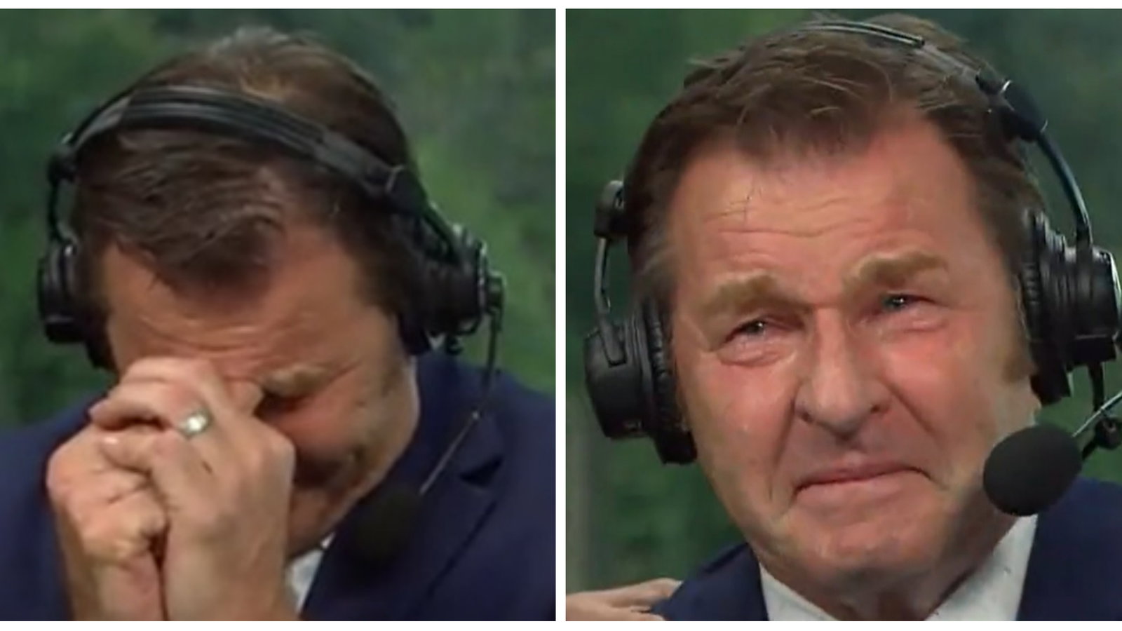 Sir Nick Faldo breaks down in tears during final CBS broadcast on PGA Tour